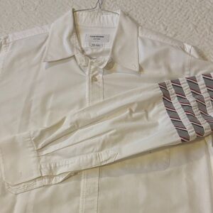 Thom Browne White Shirt with Striped Sleeve